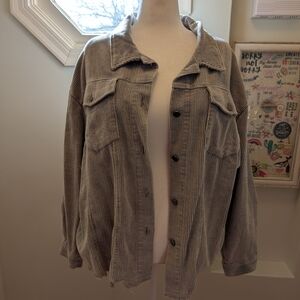 Katydid gray corduroy shacket
